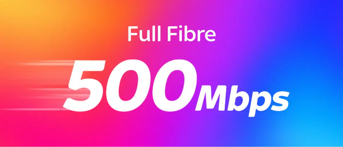 Sky 500 Mbps broadband package card