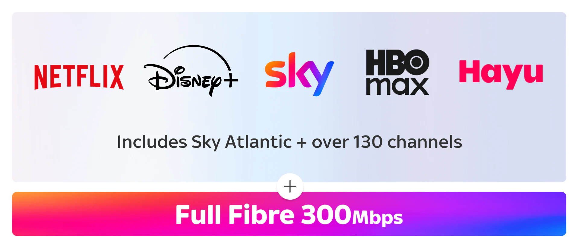 Sky full fibre 300 broadband deal card
